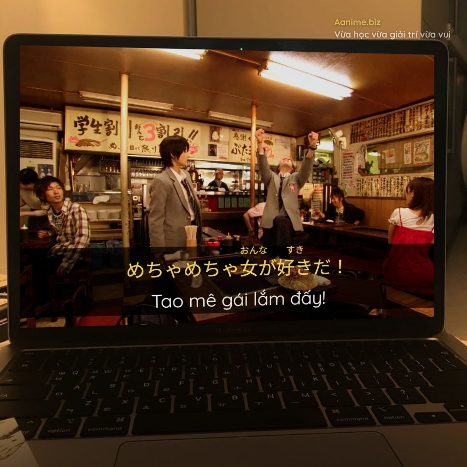 học giao tiếp tiếng Nhật, học tiếng Nhật qua phim, luyện nghe tiếng Nhật, luyện kaiwa tiếng Nhật, luyện phản xạ giao tiếp, vietsub, song ngữ, anime, phụ đề, hướng dẫn