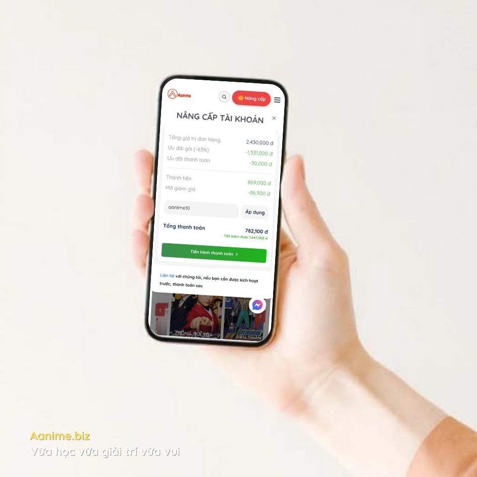 Giá gói học Aanime.biz, Aanime.biz giá bao nhiêu, Mua tài khoản Aanime.biz, Gói học Aanime gồm gì, Aanime có miễn phí không, Đăng ký học Aanime.biz