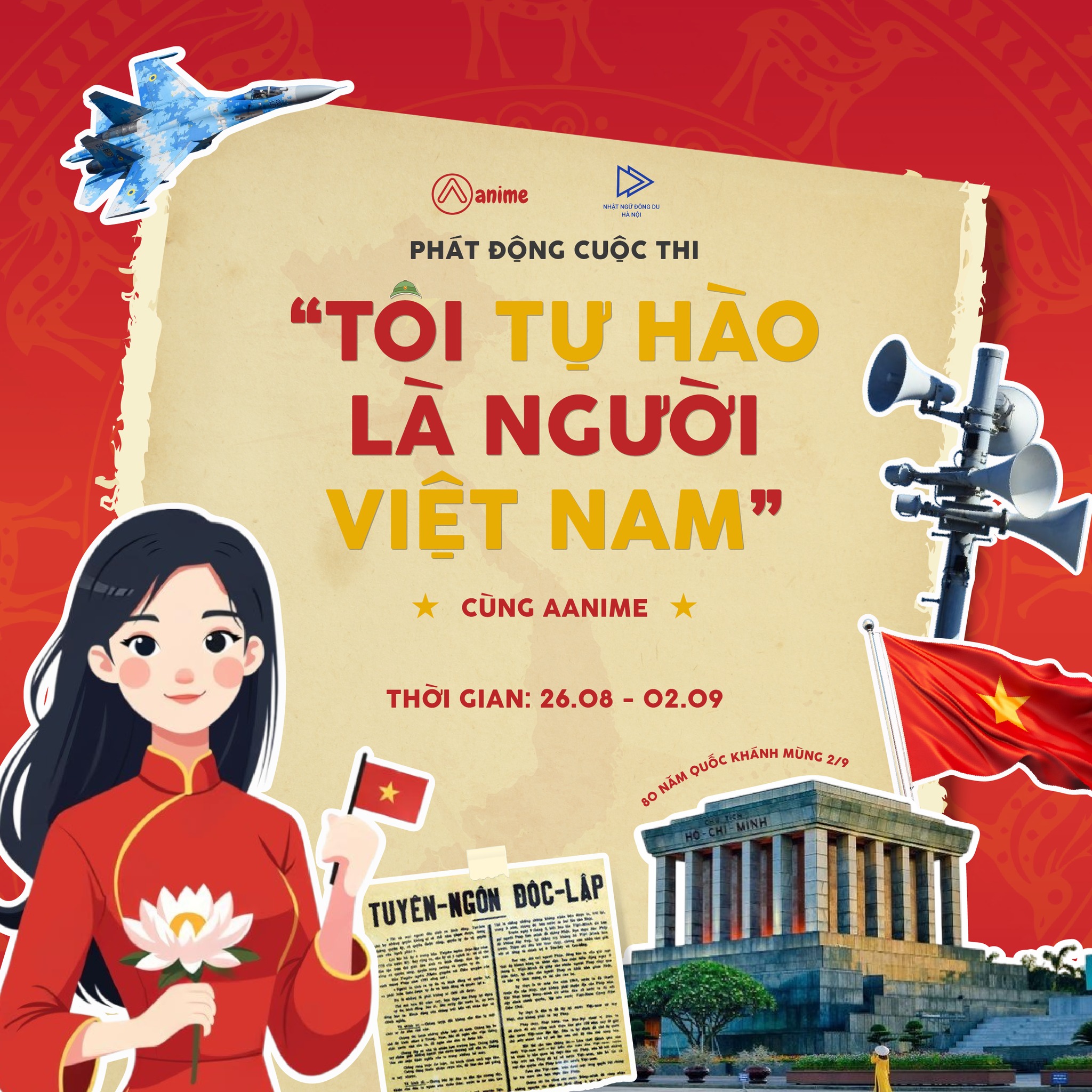 Aanime, cuộc thi viết, tiếng Nhật, Quốc khánh 2/9, niềm tự hào, người Việt Nam, học tiếng Nhật, song ngữ, quê hương, yêu nước