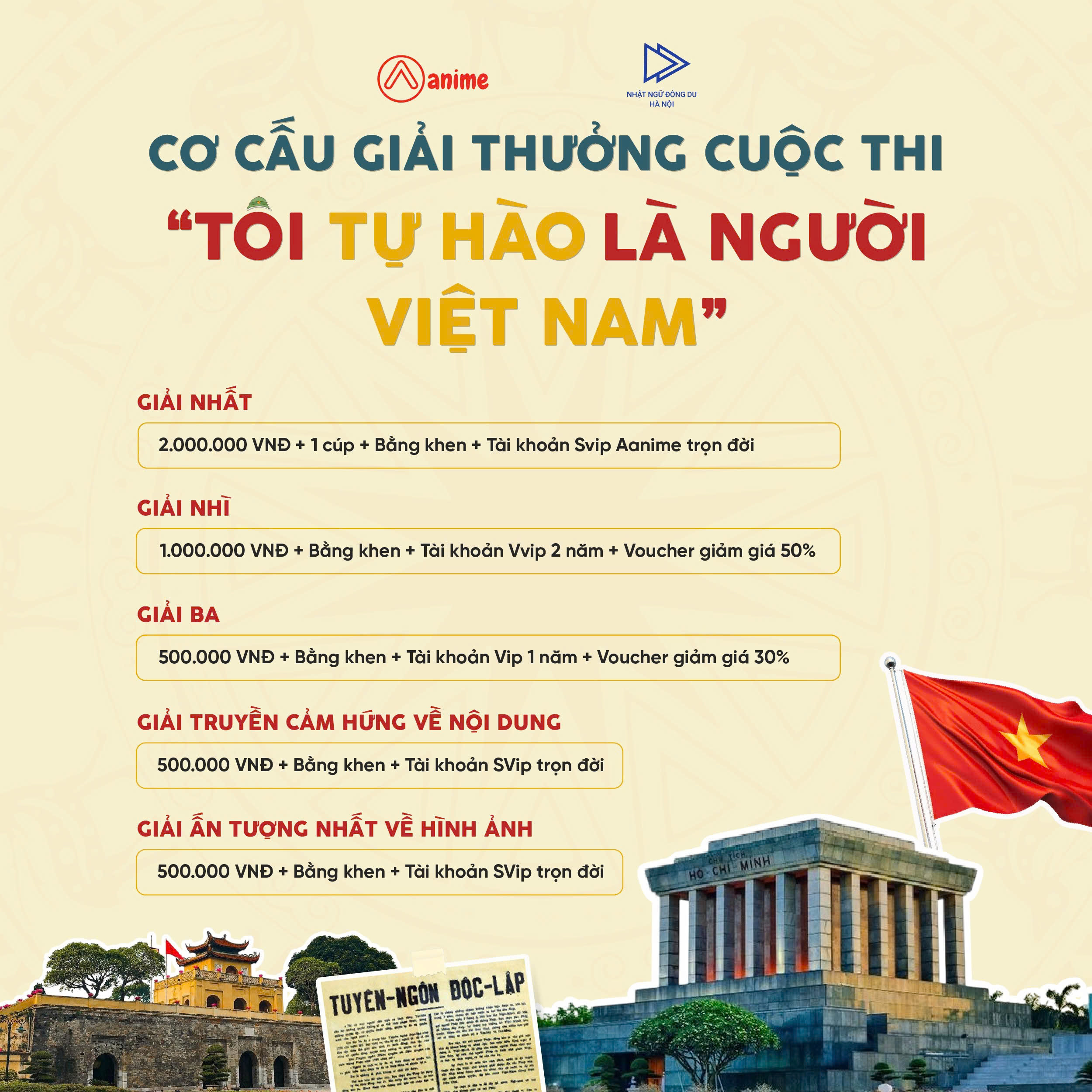 Aanime, cuộc thi viết, tiếng Nhật, Quốc khánh, niềm tự hào, người Việt, học tiếng Nhật, song ngữ, quê hương, yêu nước