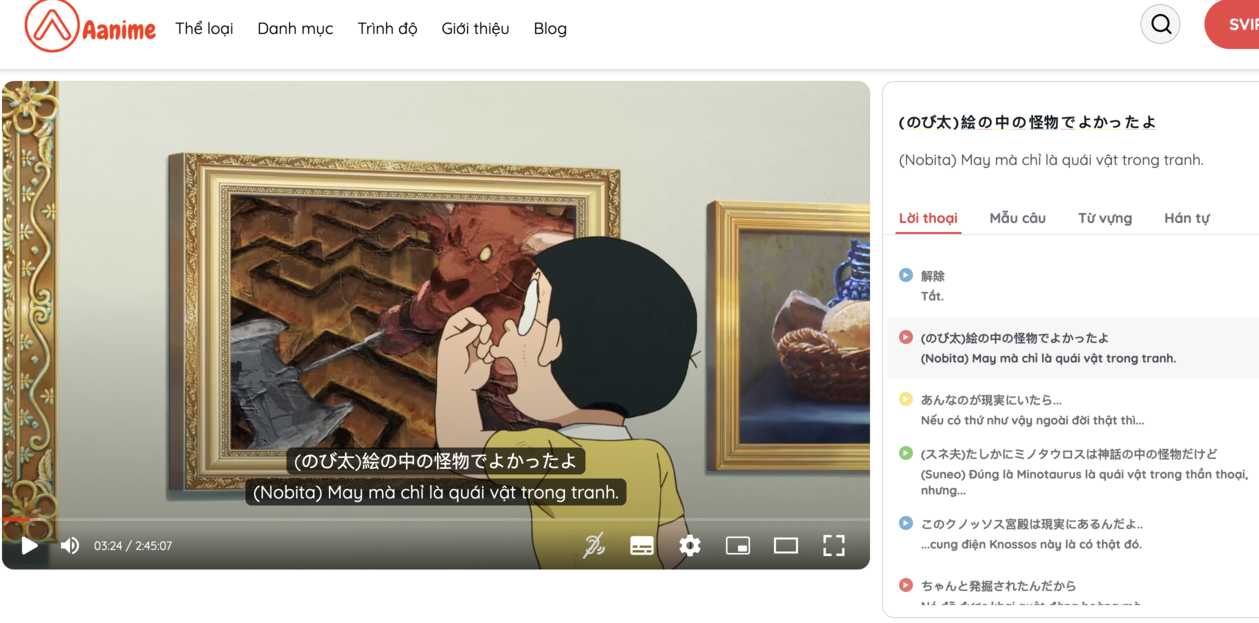 Doraemon, luyện nghe qua phim, học tiếng nhật, luyện nghe tiếng nhật, anime, web phim anime, web anime vietsub, Aanime.tv, anime mới nhất, anime vietsub, phim anime, anime Nhật Bản, anime sub, bộ phim anime, anime hay