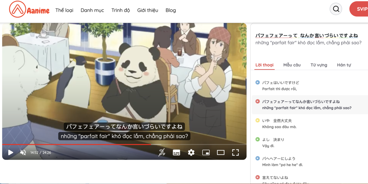 anime vietsub, tiệm c&agrave; ph&ecirc; gấu trắng, học tiếng nhật qua phụ đề Việt Nhật, học tiếng nhật bằng phụ đề song ngữ, luyện kaiwa qua phim, luyện nghe qua phim, học tiếng Nhật qua phim, phương ph&aacute;p học tiếng Nhật, app học tiếng nhật tốt nhất, hướng dẫn học tiếng Nhật qua phim