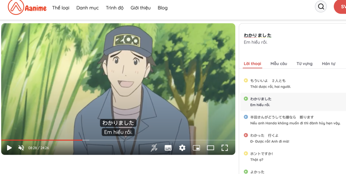 anime vietsub, tiệm c&agrave; ph&ecirc; gấu trắng, học tiếng nhật qua phụ đề Việt Nhật, học tiếng nhật bằng phụ đề song ngữ, luyện kaiwa qua phim, luyện nghe qua phim, học tiếng Nhật qua phim, phương ph&aacute;p học tiếng Nhật, app học tiếng nhật tốt nhất, hướng dẫn học tiếng Nhật qua phim