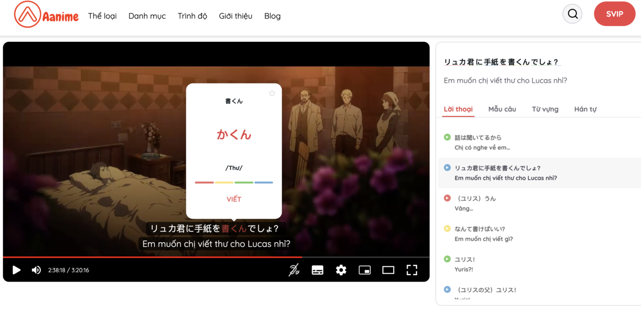 học Kanji qua ngữ cảnh, Kanji trong hội thoại, học Kanji qua phim Nhật, Kanji song ngữ Nhật Việt, nhớ Kanji bằng ngữ cảnh, Kanji thực tế trong anime, học Kanji hiệu quả