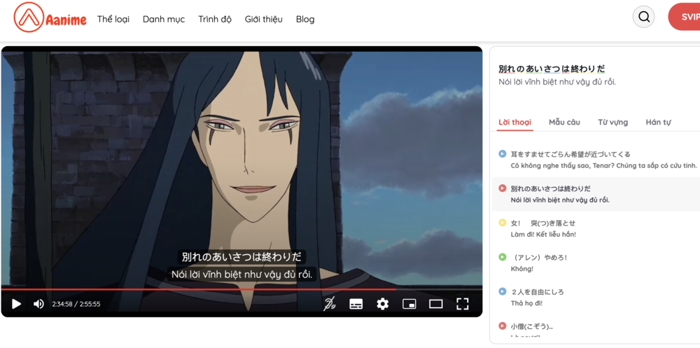 ứng dụng song ngữ Nhật Việt, ứng dụng học tiếng nhật, học tiếng Nhật Tokutei, phụ đề đ&ocirc;i Nhật Việt, học tiếng Nhật qua phim, luyện nghe tiếng Nhật thực tế, đ&agrave;o tạo Tokutei online, Aanime.tv